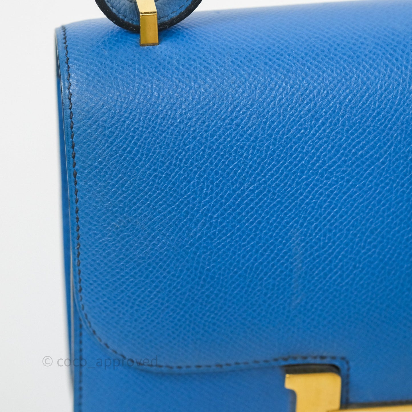 Hermès Constance Mini 18cm Bleu Izmir 7W Epsom Gold Hardware