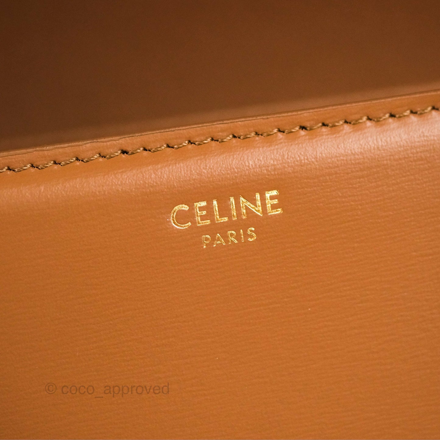 Celine Teen Triomphe Bag Shiny Calfskin Bronze