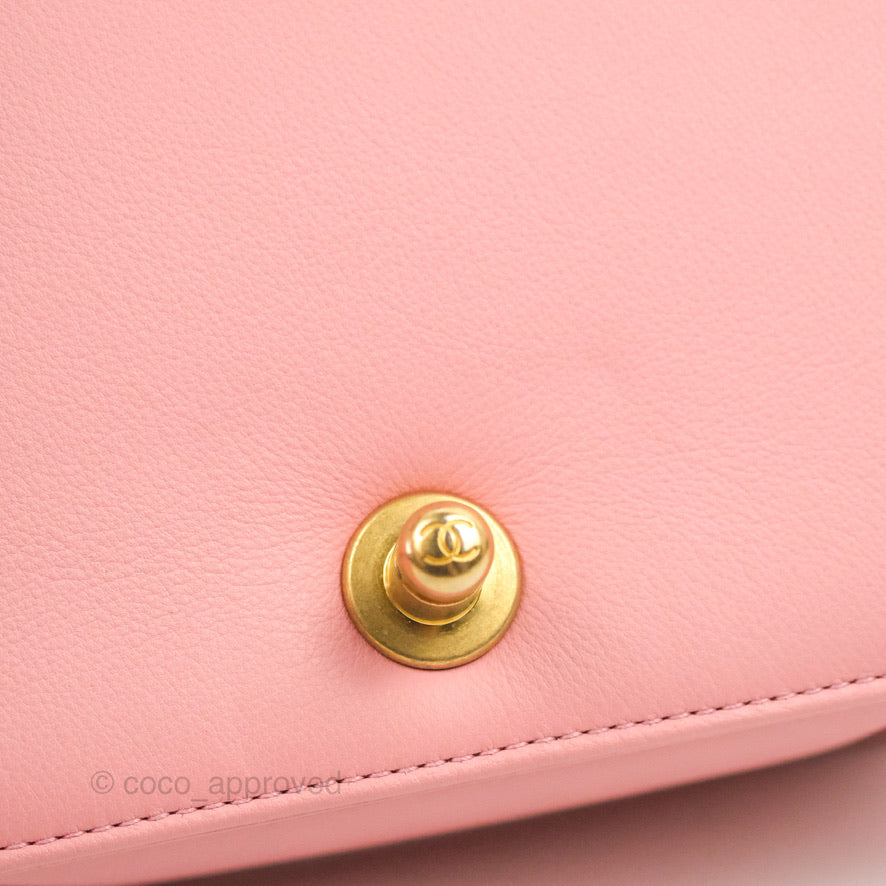 Chanel Small Quilted Boy Pink Calfskin Aged Gold Hardware