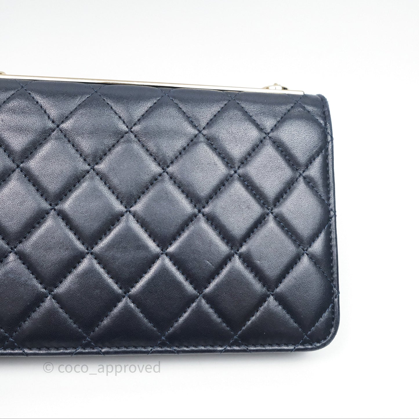 Chanel Trendy CC WOC Wallet On Chain Navy Lambskin Gold Hardware