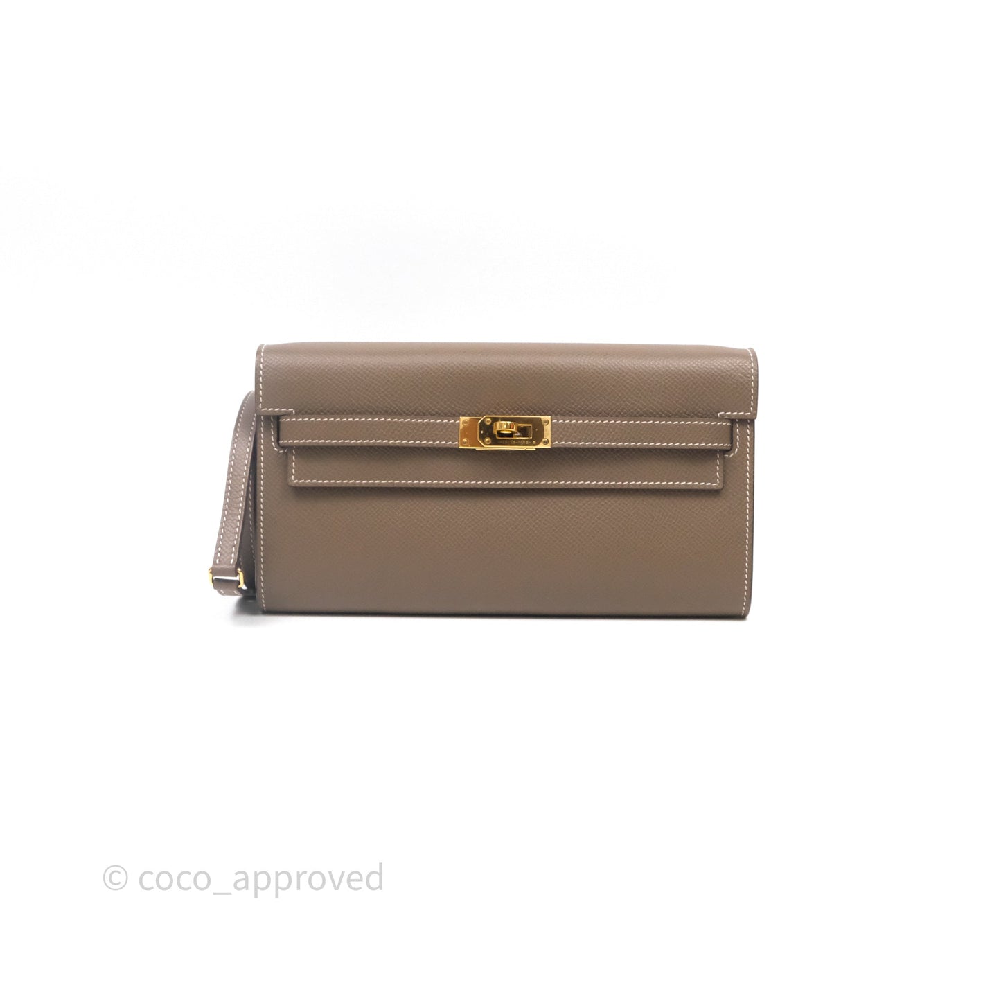 Hermès Kelly To Go Wallet Etoupe 18 Epsom Gold Hardware