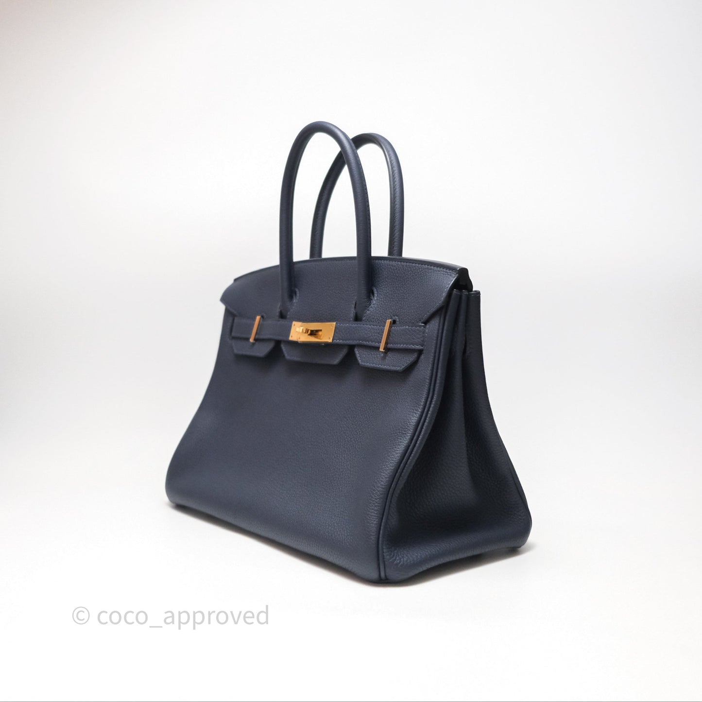 Hermès Birkin 30 Retourne Bleu Nuit 2Z Togo Gold Hardware