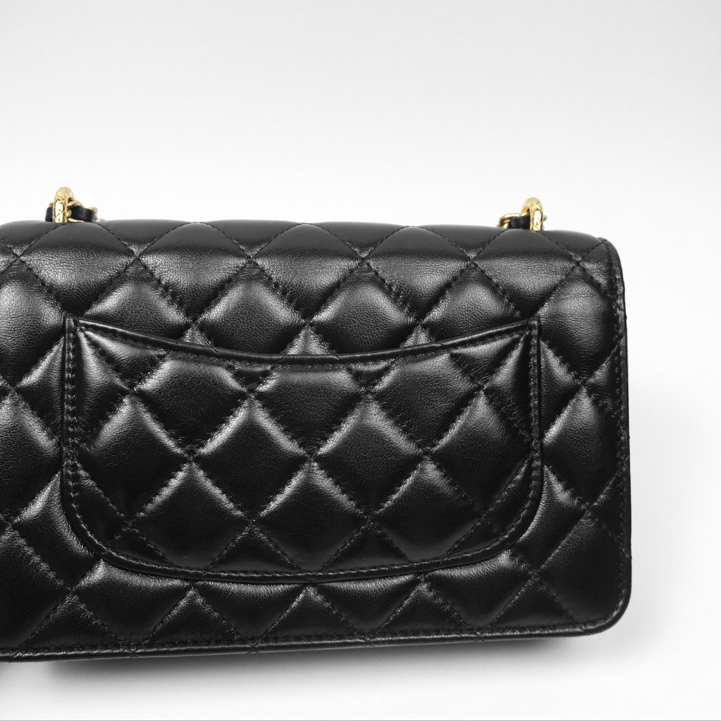 Chanel Quilted Dynasty Wallet on Chain WOC Black Shiny Lambskin Gold Hardware
