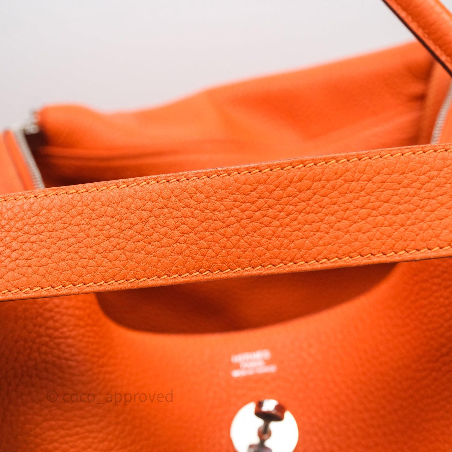 Hermès Lindy 30 Orange 93 Clemence Palladium Hardware