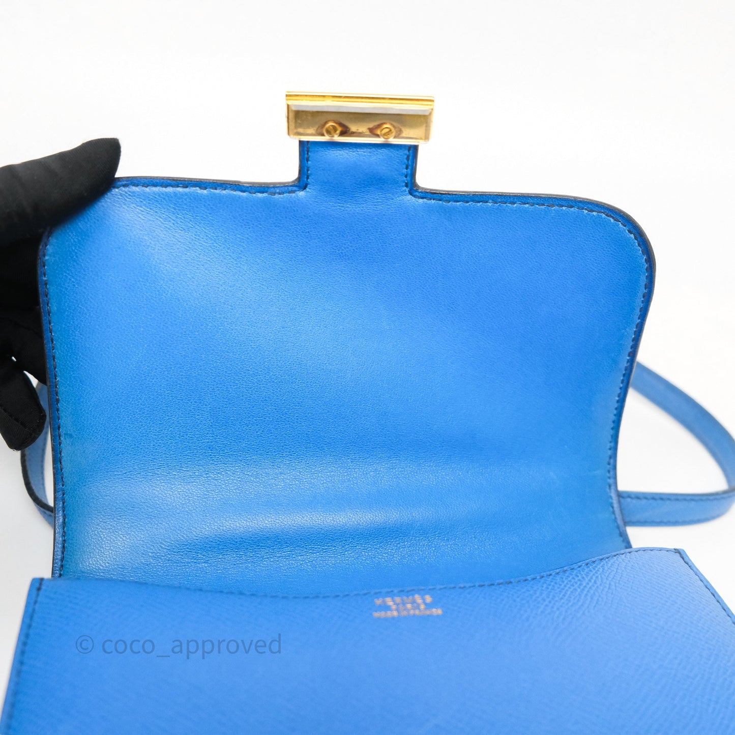 Hermès Constance Mini 18cm Bleu Izmir 7W Epsom Gold Hardware