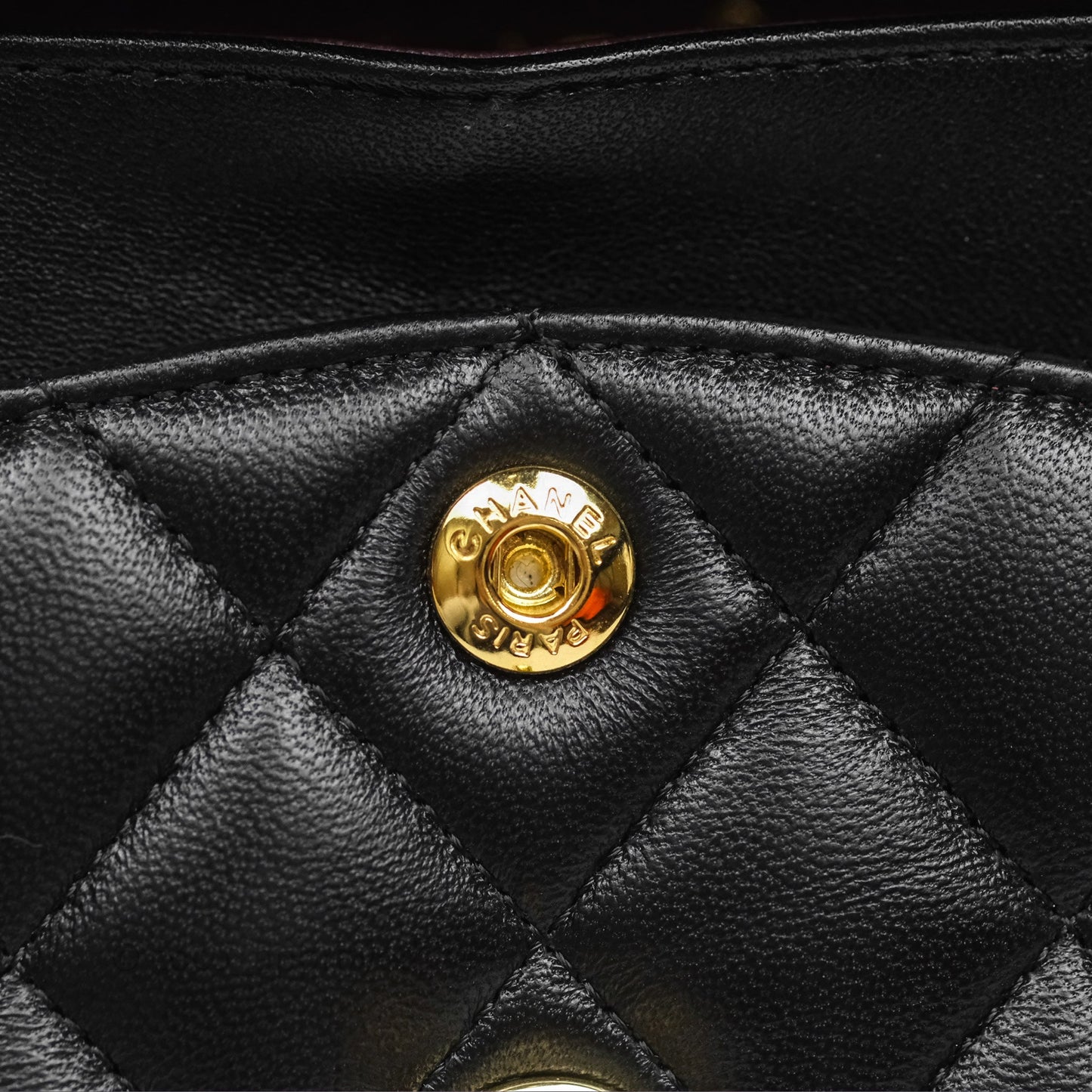 Chanel Small Classic Flap Quilted Black Lambskin Gold Hardware