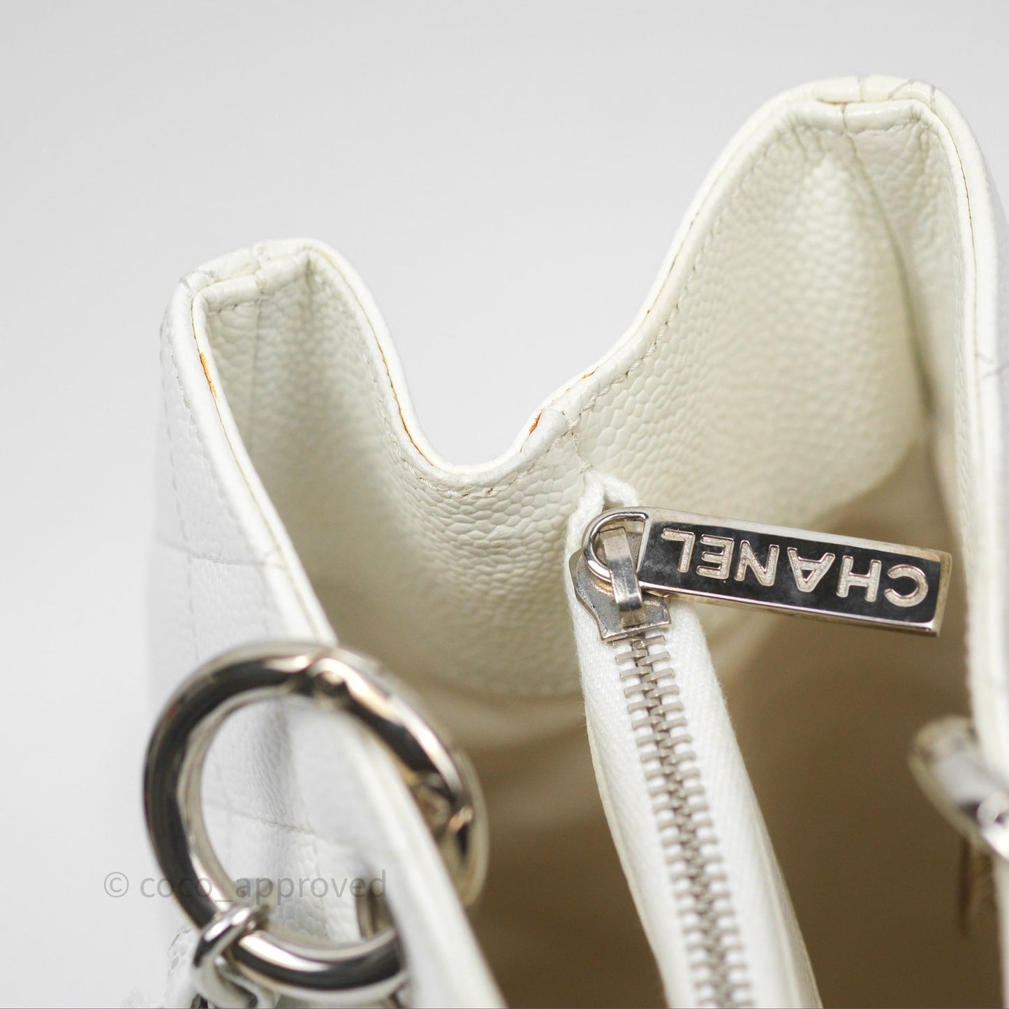 Chanel GST White Caviar Silver Hardware