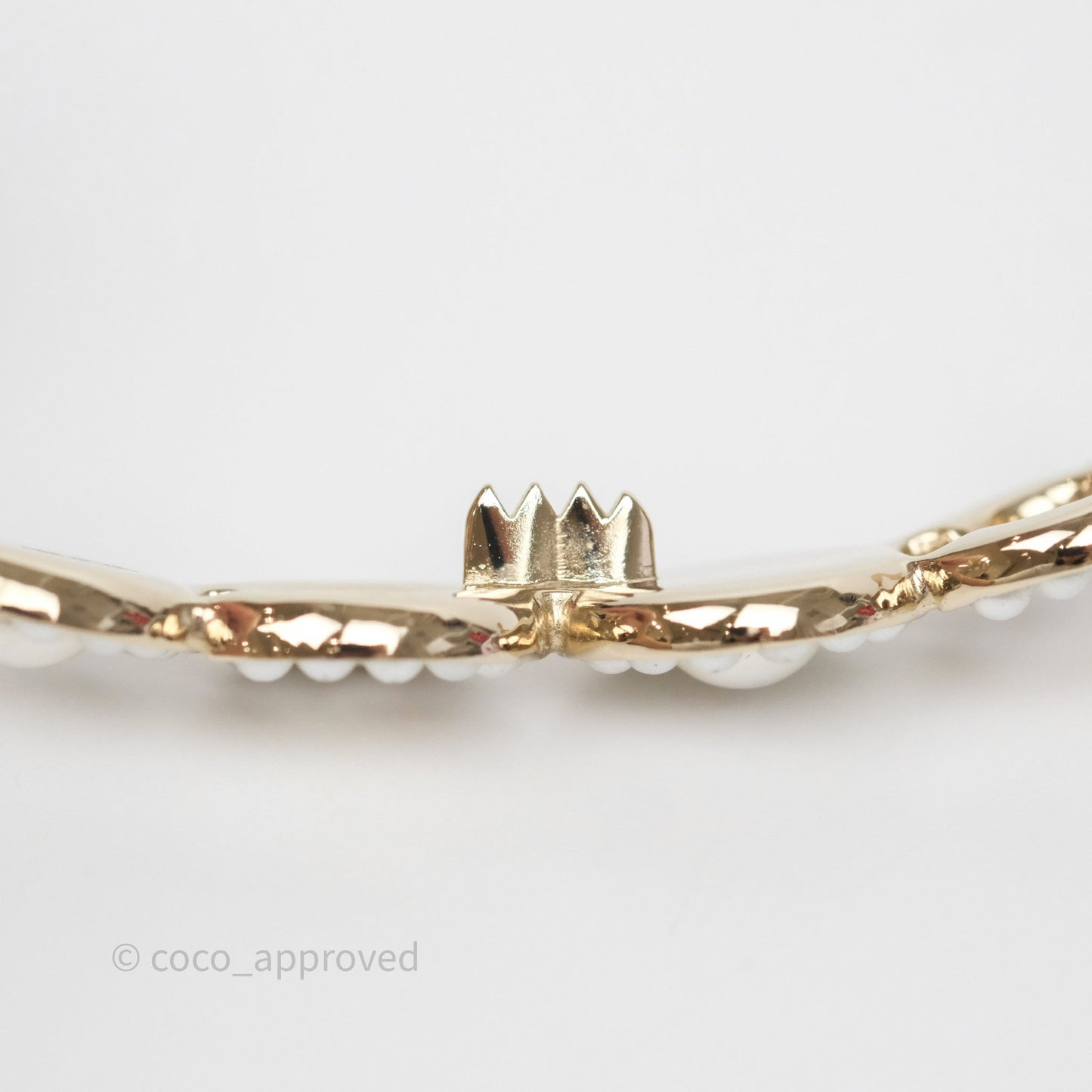 Chanel CC Coco Pearl Hair Clip Gold Tone 21P