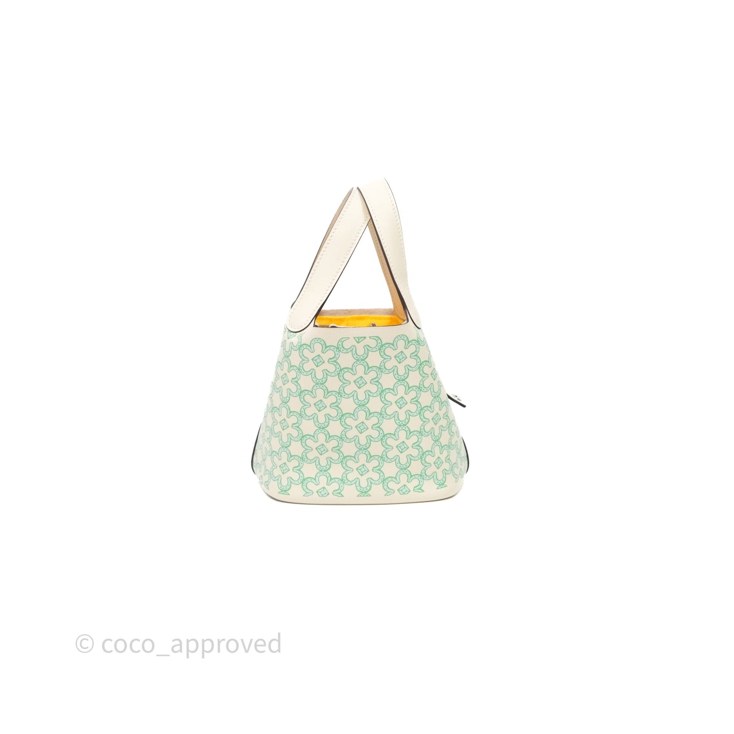 Hermès Micro Picotin 14 Lucky Daisy Nata I2 Vert Swift Palladium Hardware