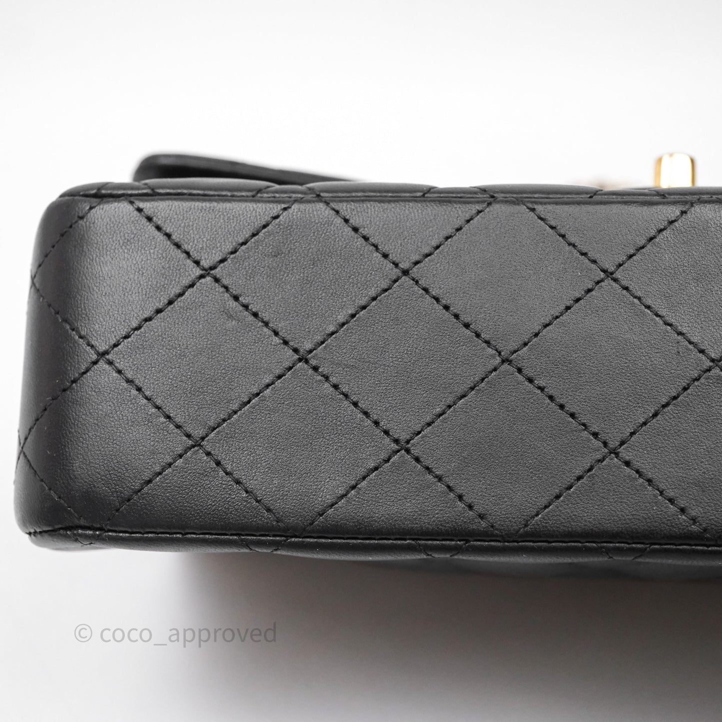 Chanel Classic M/L Medium Flap Quilted Black Lambskin Gold Hardware