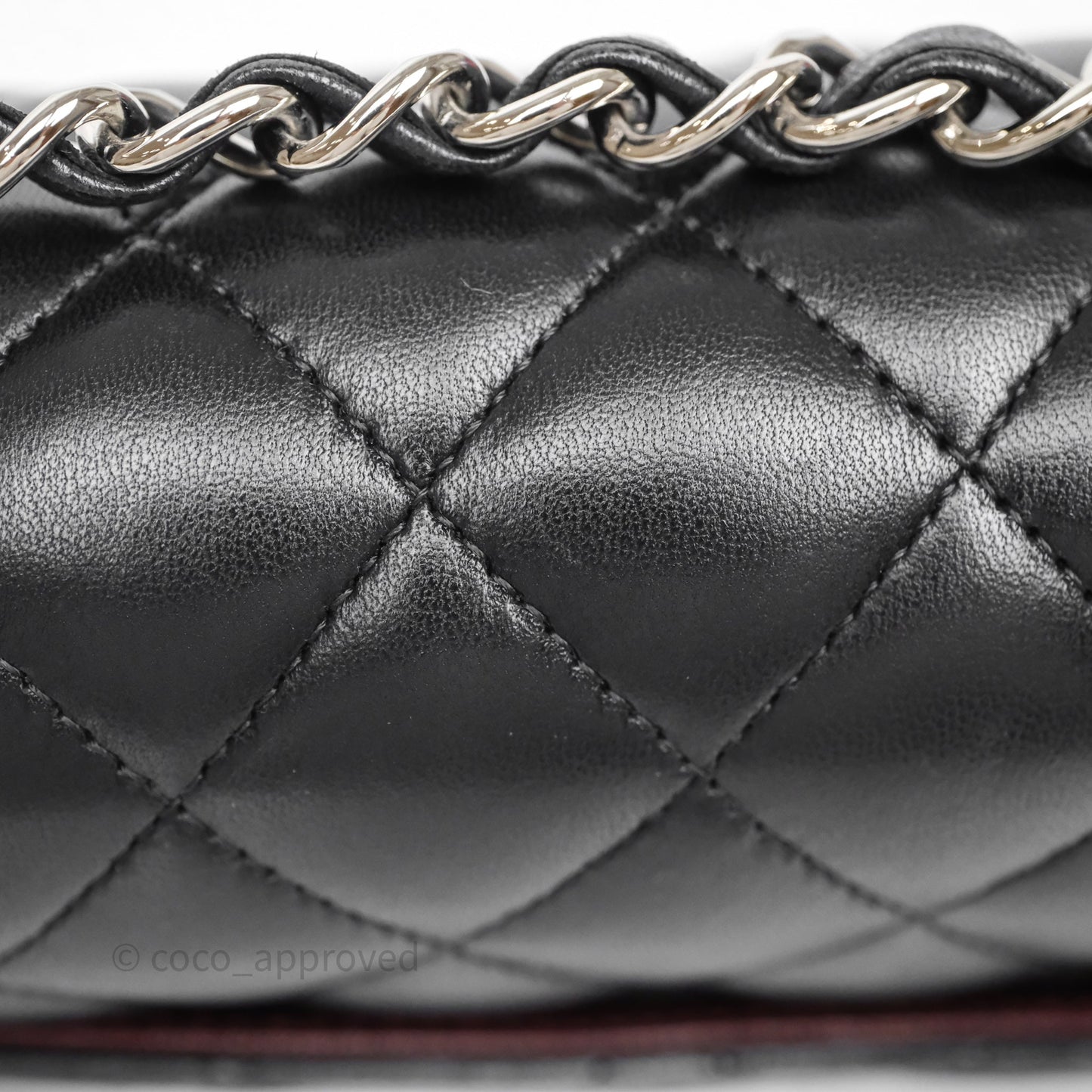 Chanel Classic M/L Medium Flap Quilted Black Lambskin Silver Hardware