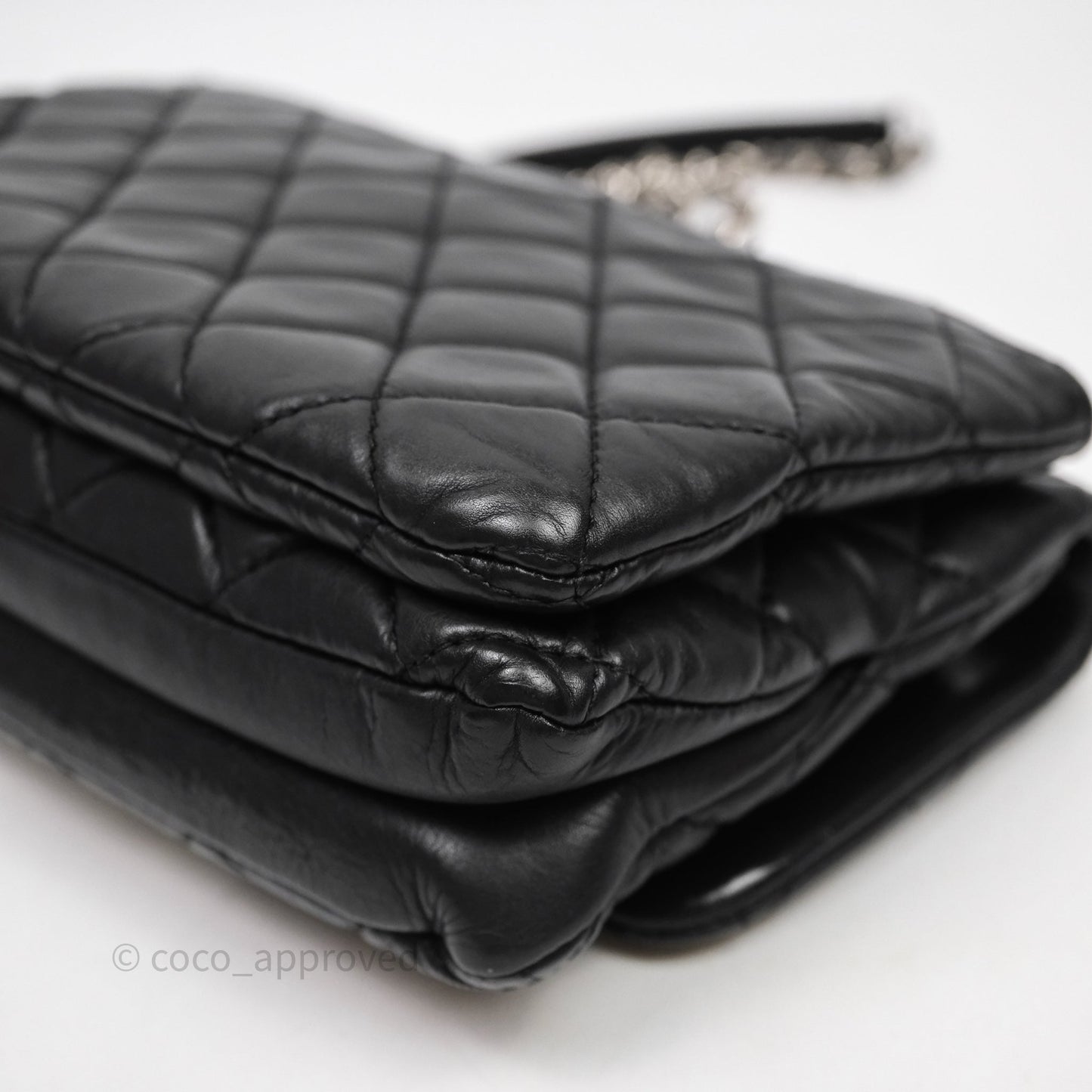 Chanel Quilted Flap Black Calfskin Silver Hardware