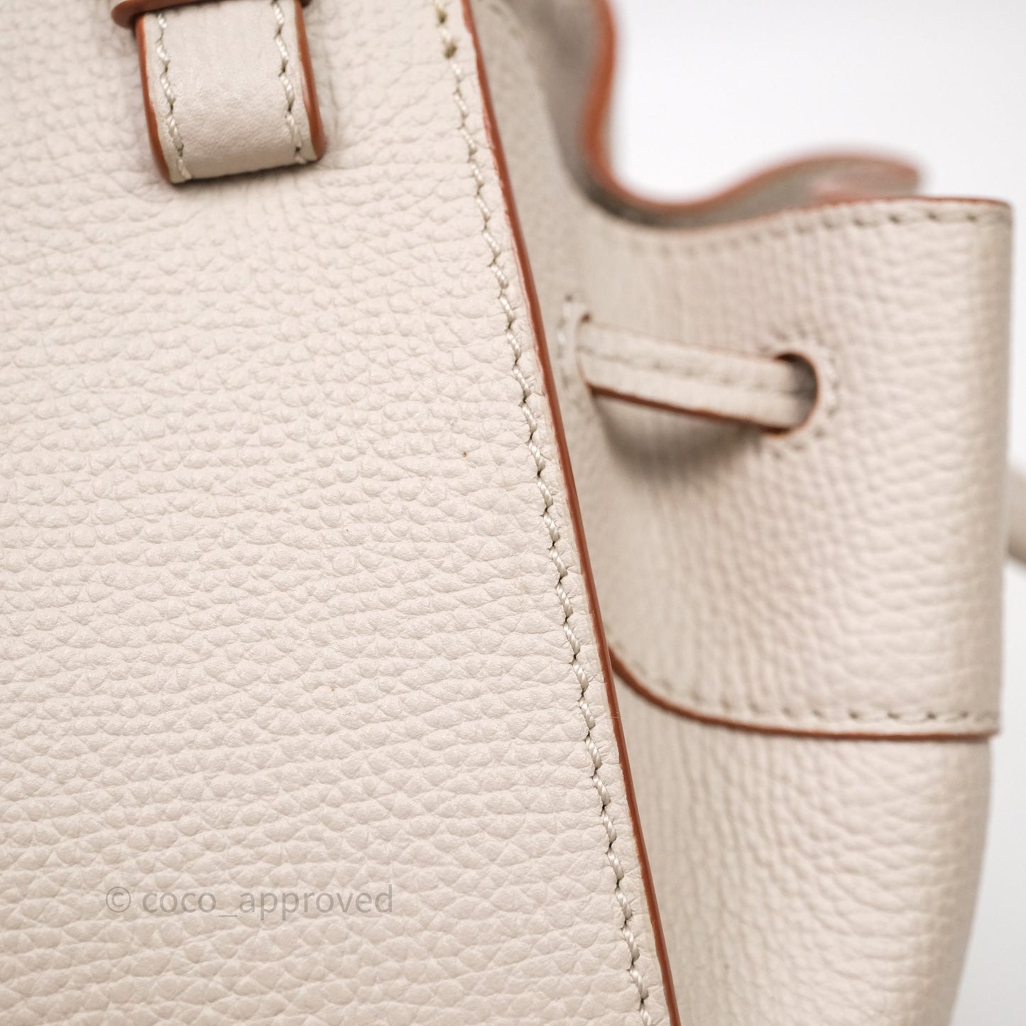 Loewe Mini Hammock Drawstring Light Ghost Calfskin