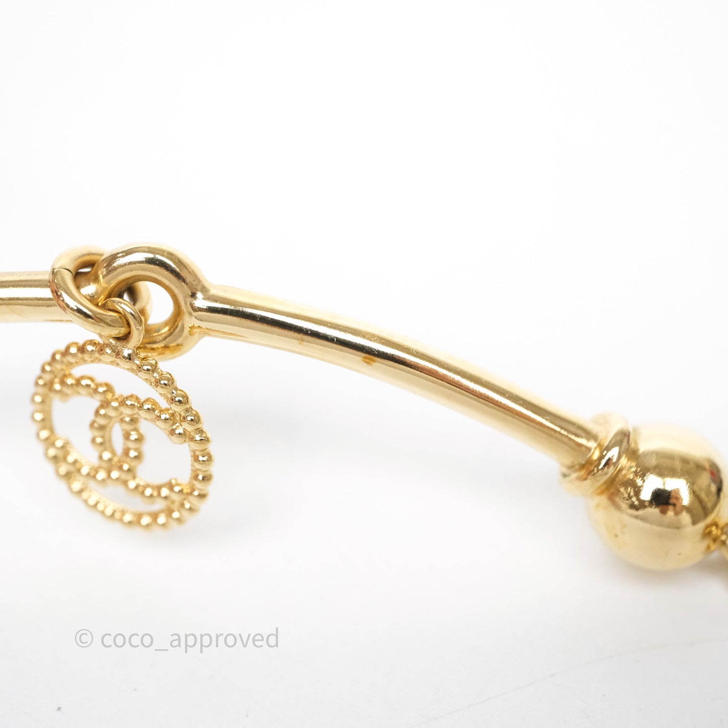 Chanel Round CC Necklace Gold Tone 22C