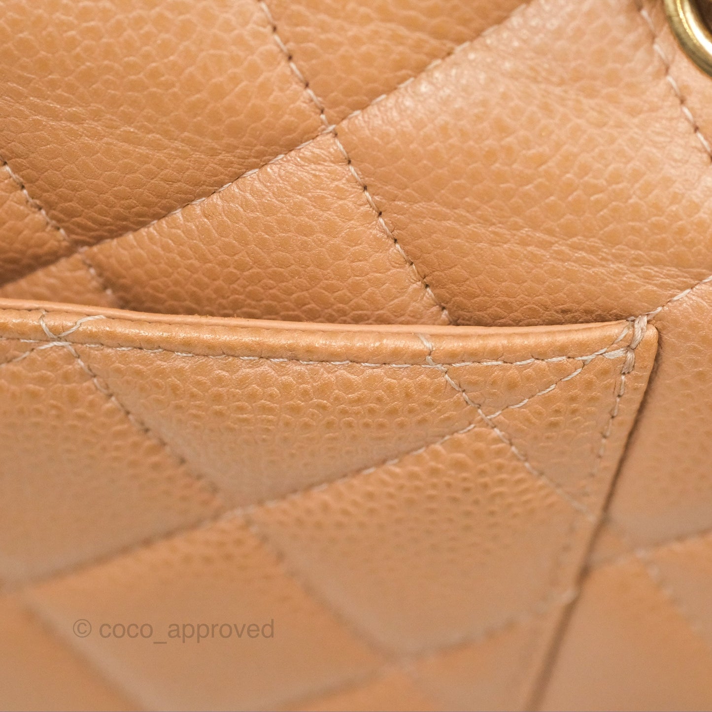 Chanel Classic Jumbo Double Flap Dark Beige Caviar Gold Hardware⁣⁣ 18S