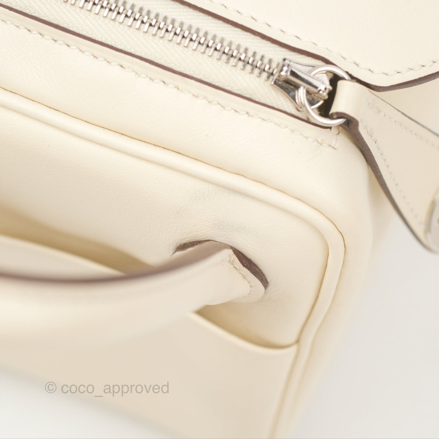 Hermès Mini Lindy 20 Nata/ Lime Swift Palladium Hardware