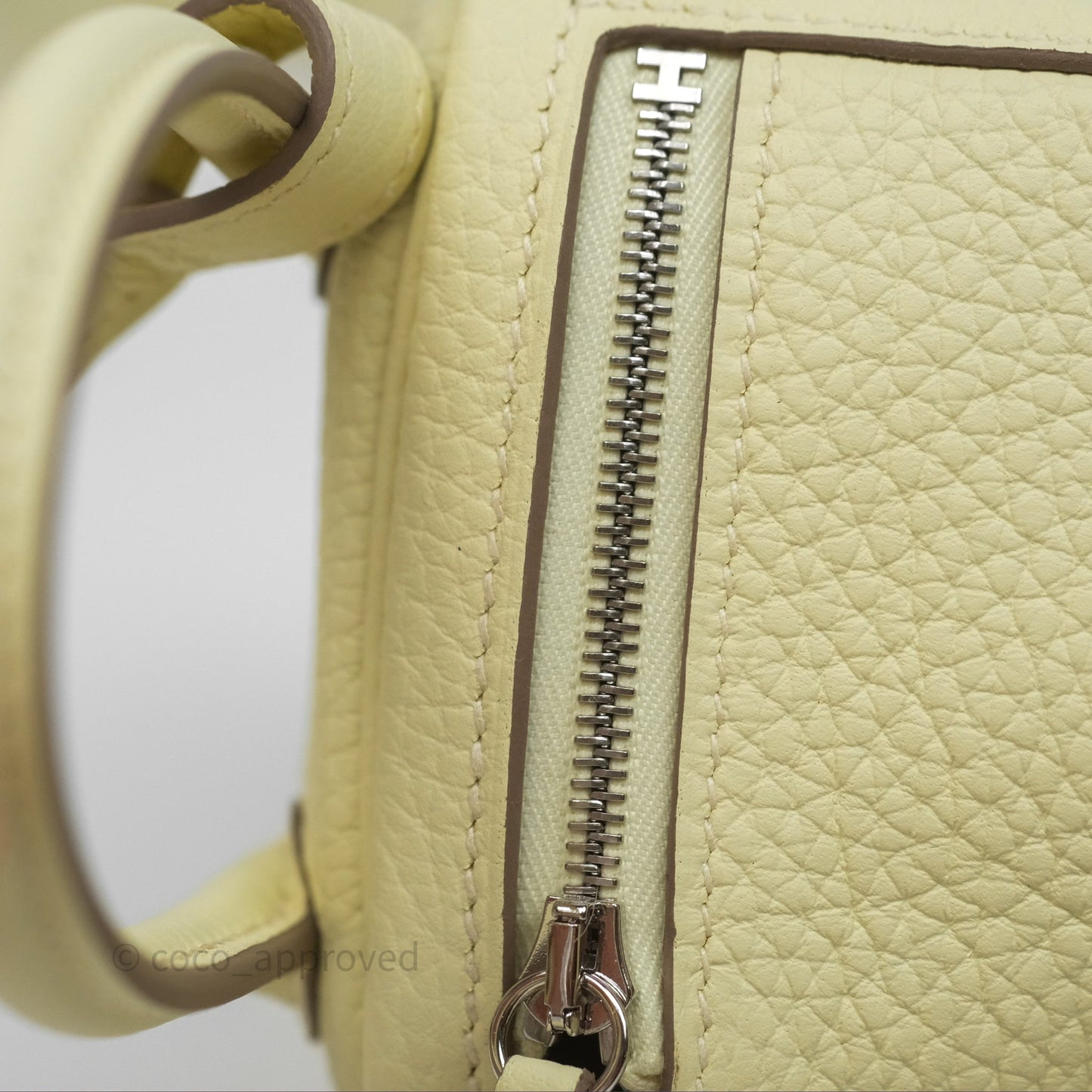 Hermès Mini Lindy II 20 Jaune Milton Clemence Palladium Hardware