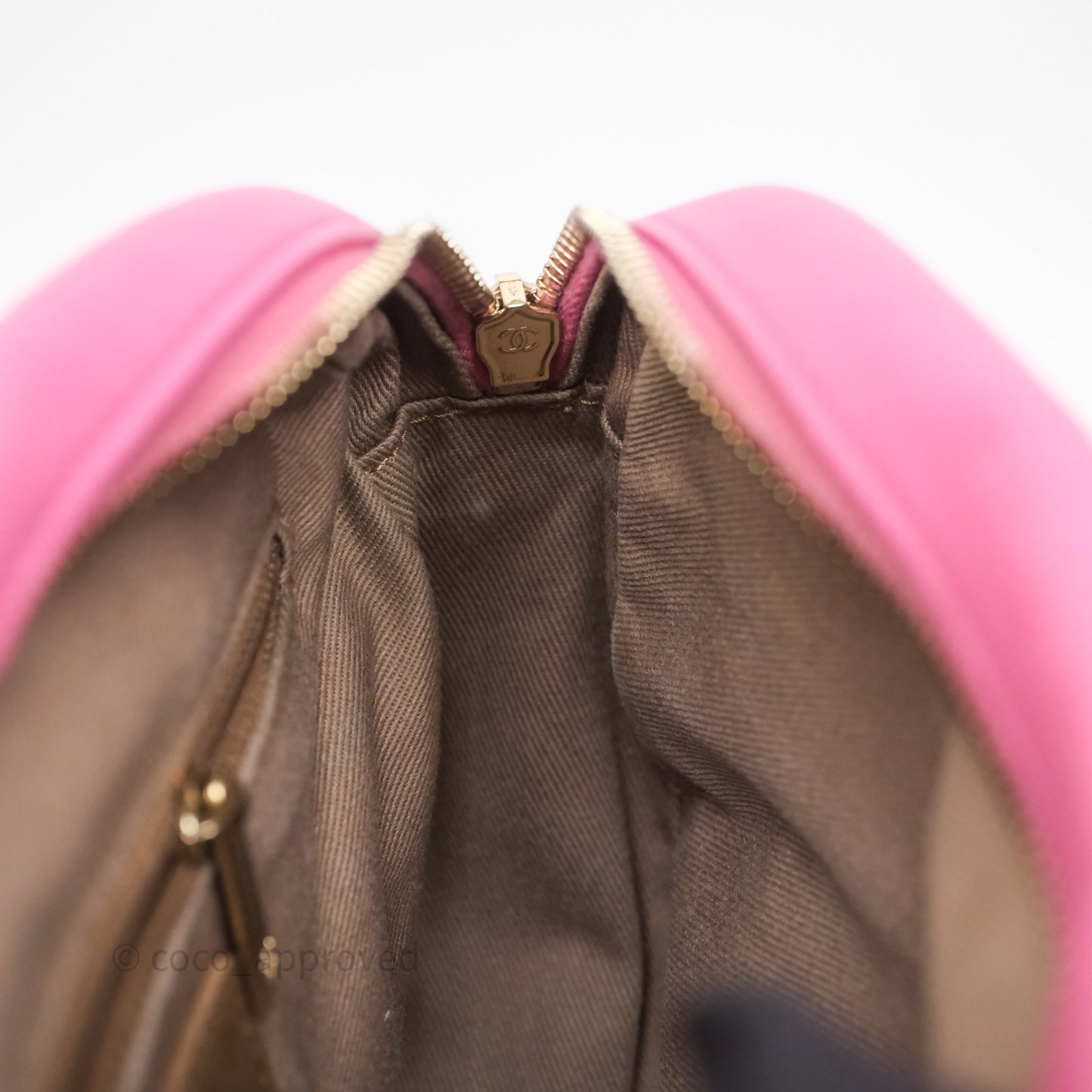 Chanel Camera Bag Pink Calfskin Aged Gold Hardware