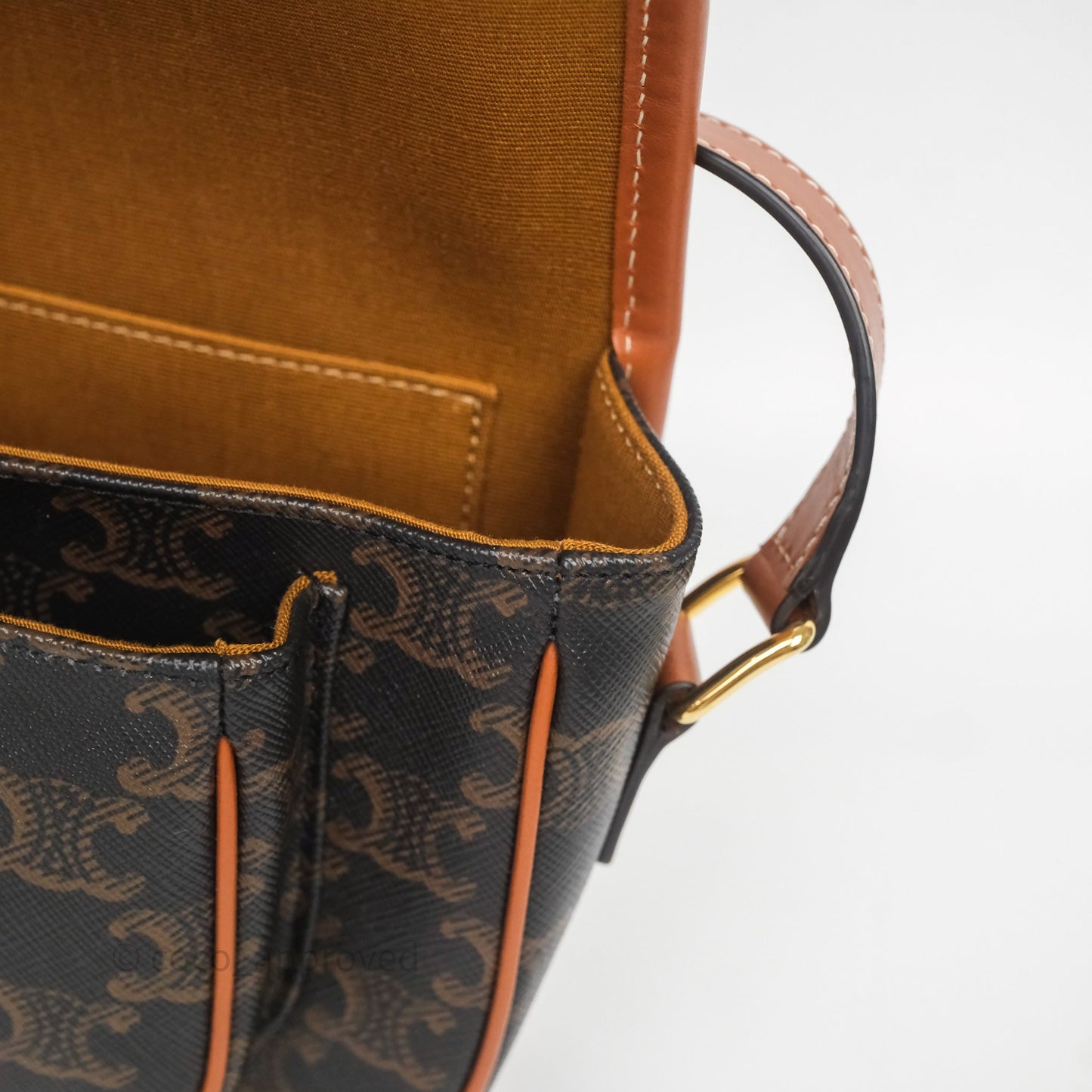 Celine Medium Folco Bag Triomphe Canvas Tan