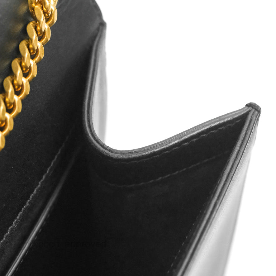 Saint Laurent Medium Kate Tassel Chain Bag Black Smooth Calfskin Gold Hardware