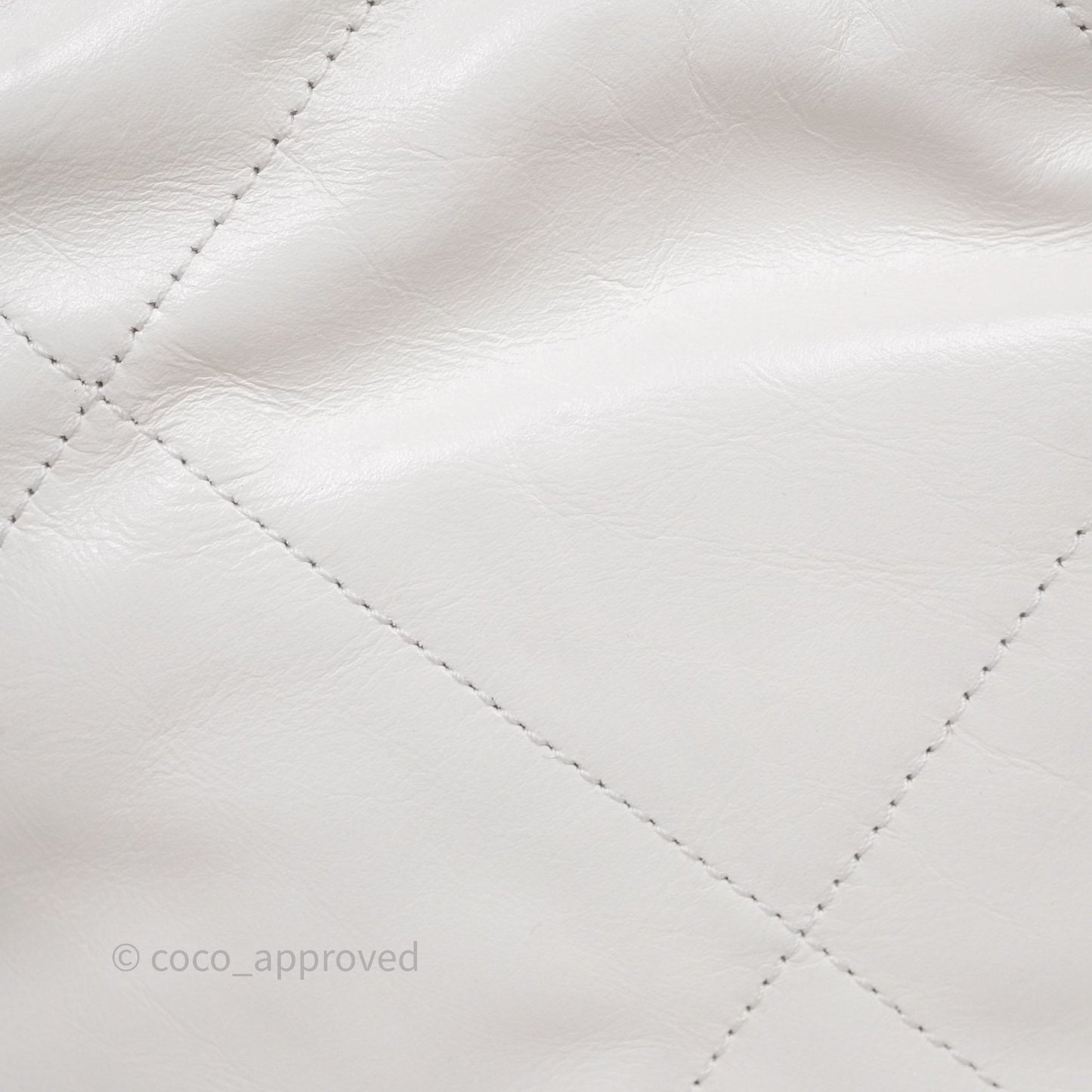 Chanel 22 Mini Bag White Shiny Crumpled Calfskin