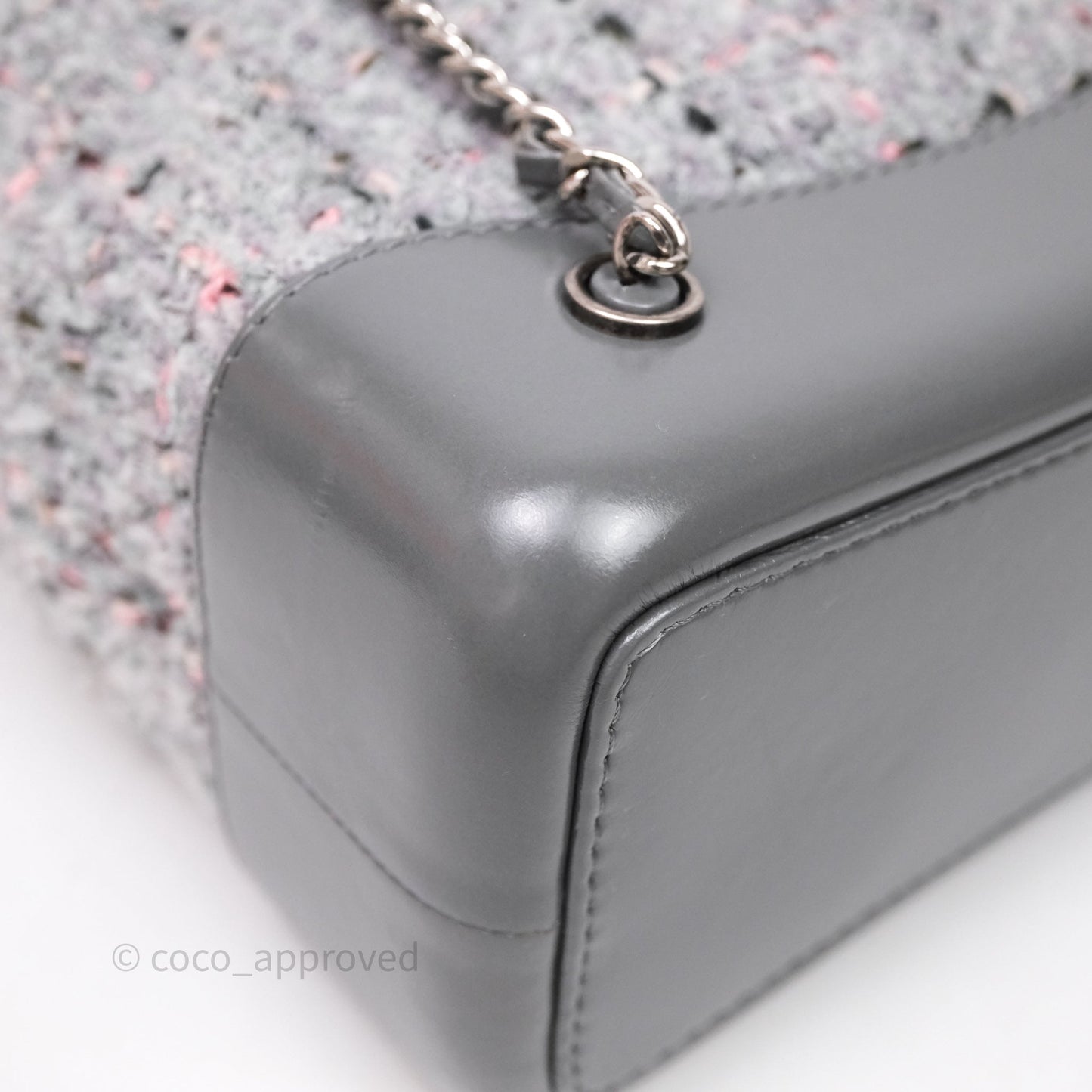 Chanel Gabrielle Small Backpack Grey Tweed Aged Calfskin