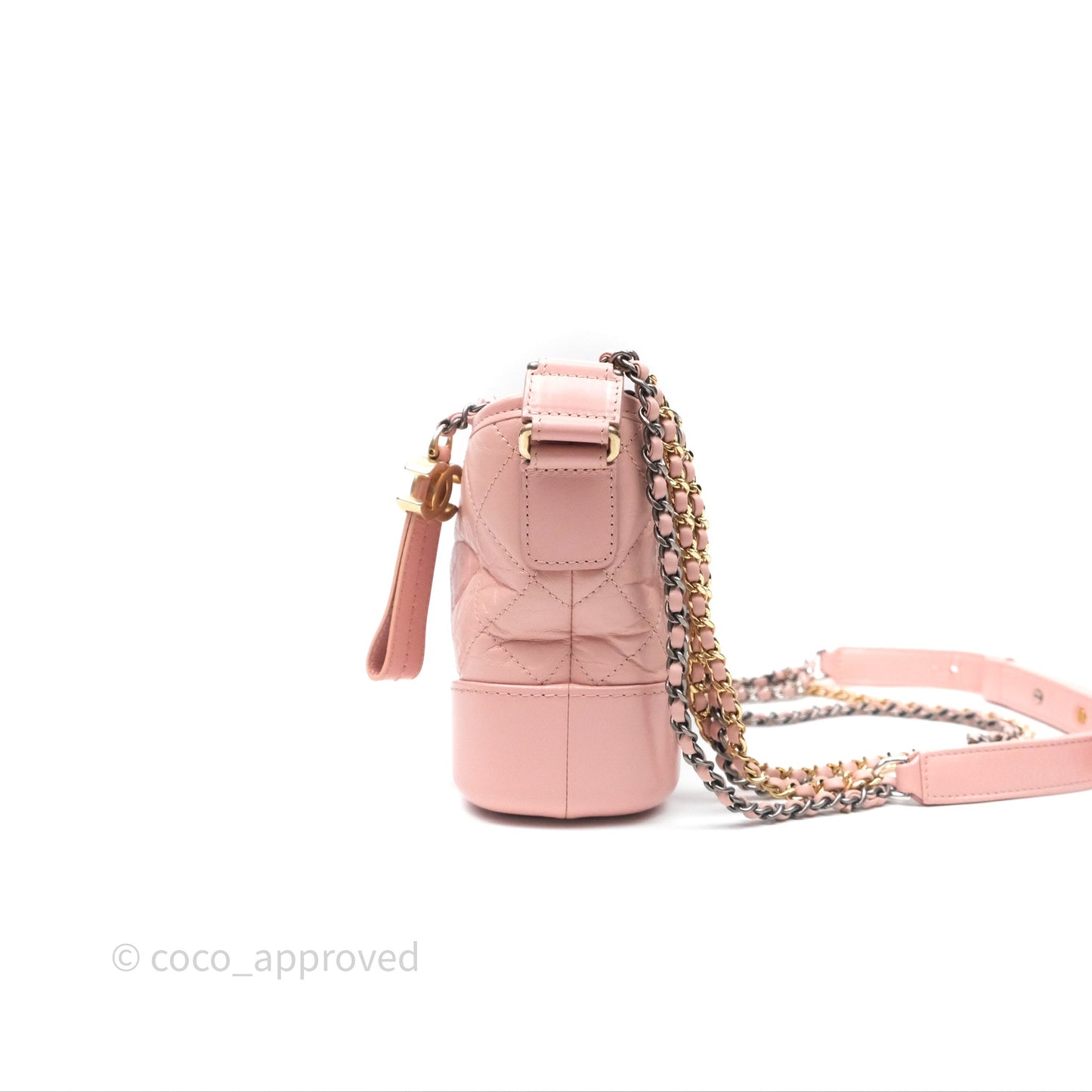 Chanel Small Gabrielle Hobo Quilted Pink Aged Calfskin