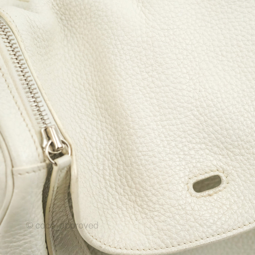 Hermes Lindy 30 White Clemence Palladium Hardware