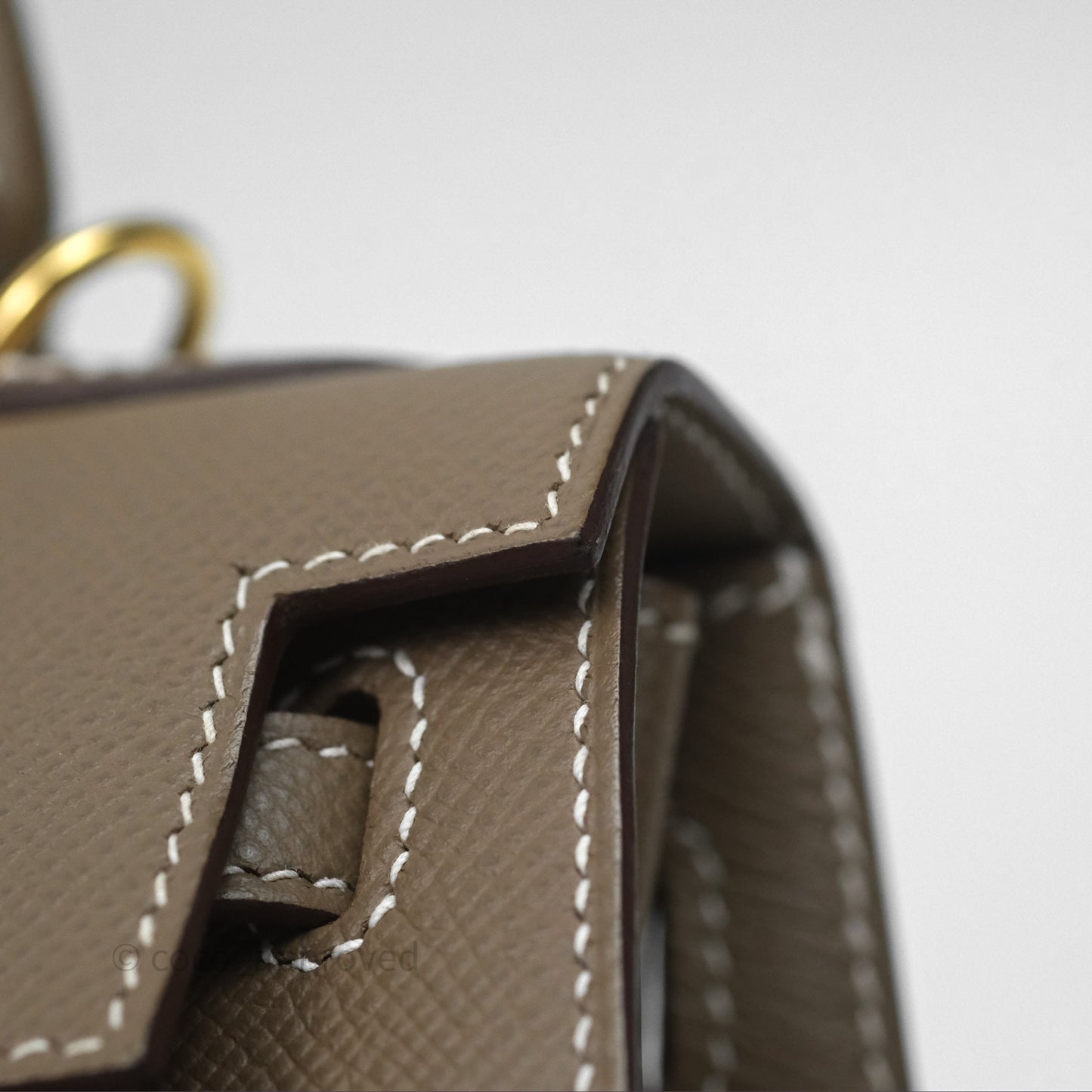 Hermès Kelly 25 Sellier Etoupe Epsom Gold Hardware