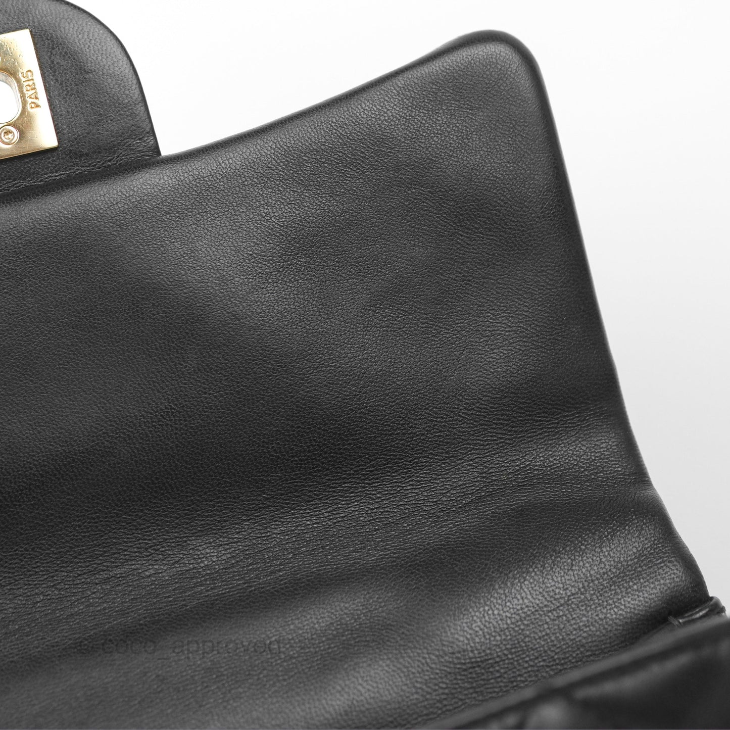 Chanel Small Coco Lady Quilted Flap Bag With Top Handle Black Calfskin Gold Hardware