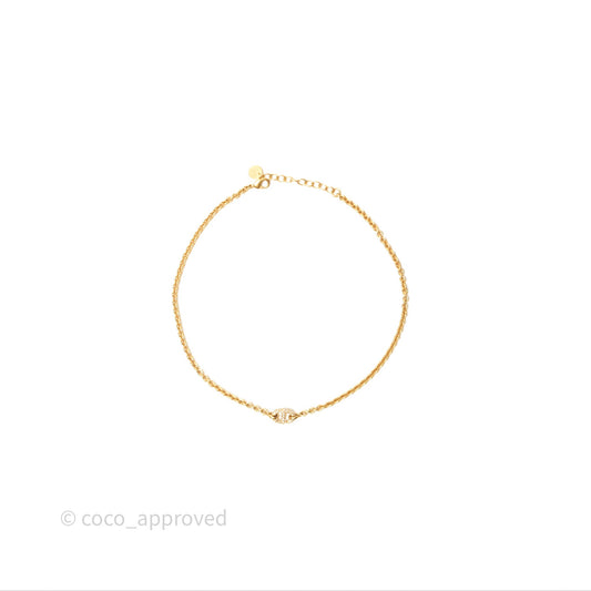 Christian Dior Petit CD Necklace Gold Tone