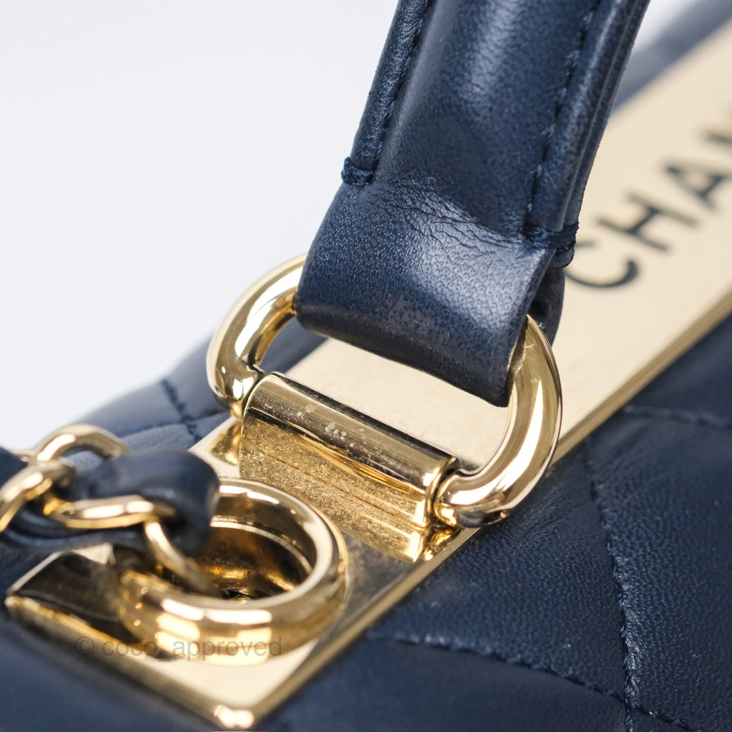 Chanel Small Trendy CC Navy Lambskin Gold Hardware