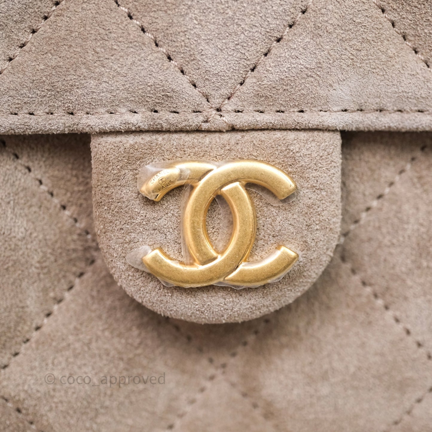 Chanel 25 Small Suede Calfskin Aged Gold Hardware
