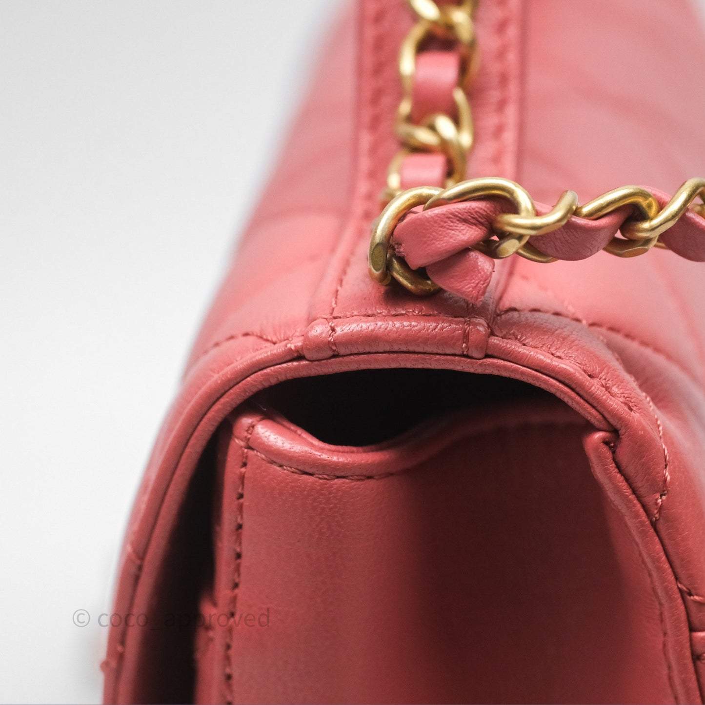 Chanel Quilted Small Chain Infinity Handle Bag Pink Lambskin Aged Gold Hardware