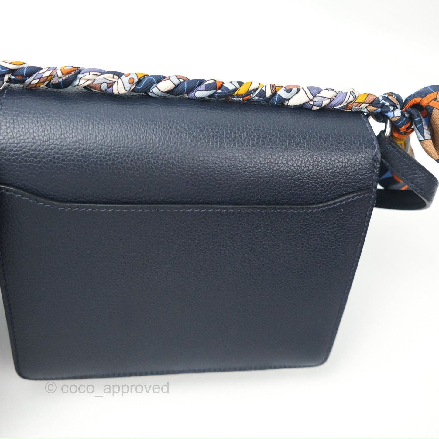 Hermès Roulis Mini 18 Blue Nuit Evercolor Palladium Hardware