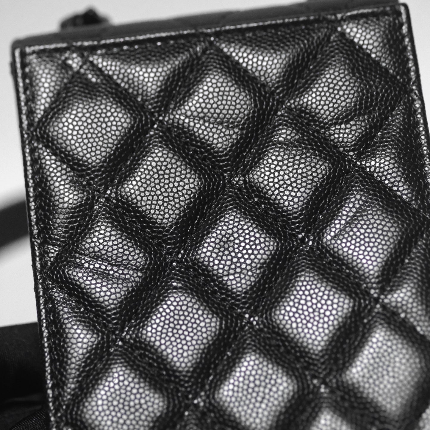 Chanel Incognito Phone Holder So Black Caviar Black Hardware