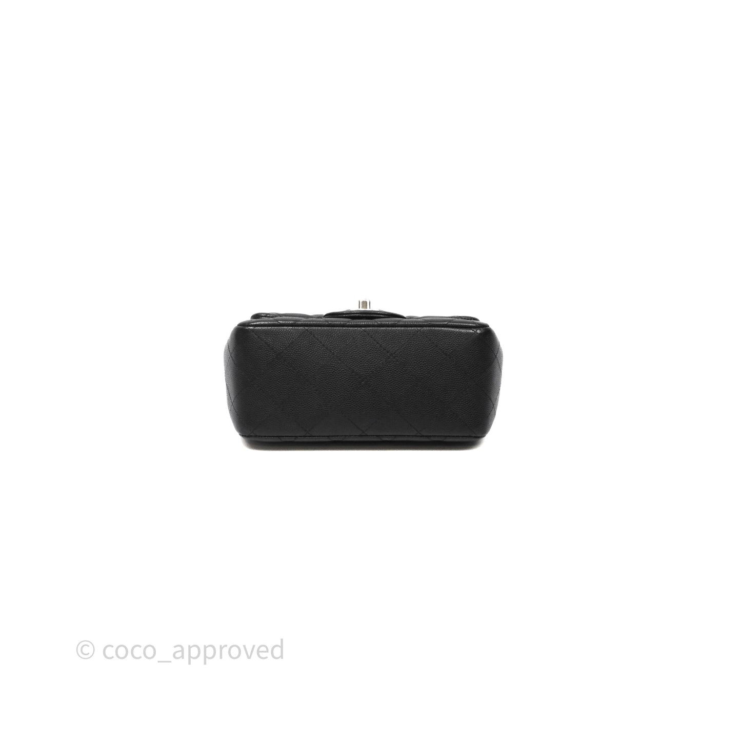 Chanel Mini Square Quilted Black Caviar Silver Hardware