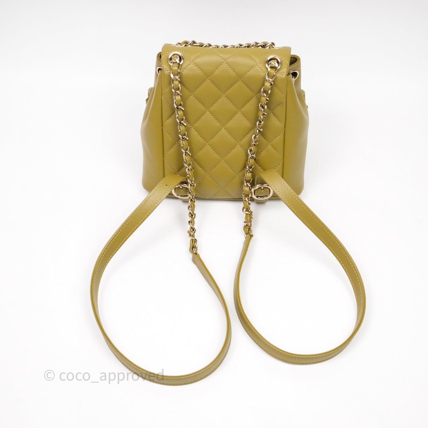 Chanel Mini Duma Backpack Olive Green Calfskin Gold Hardware