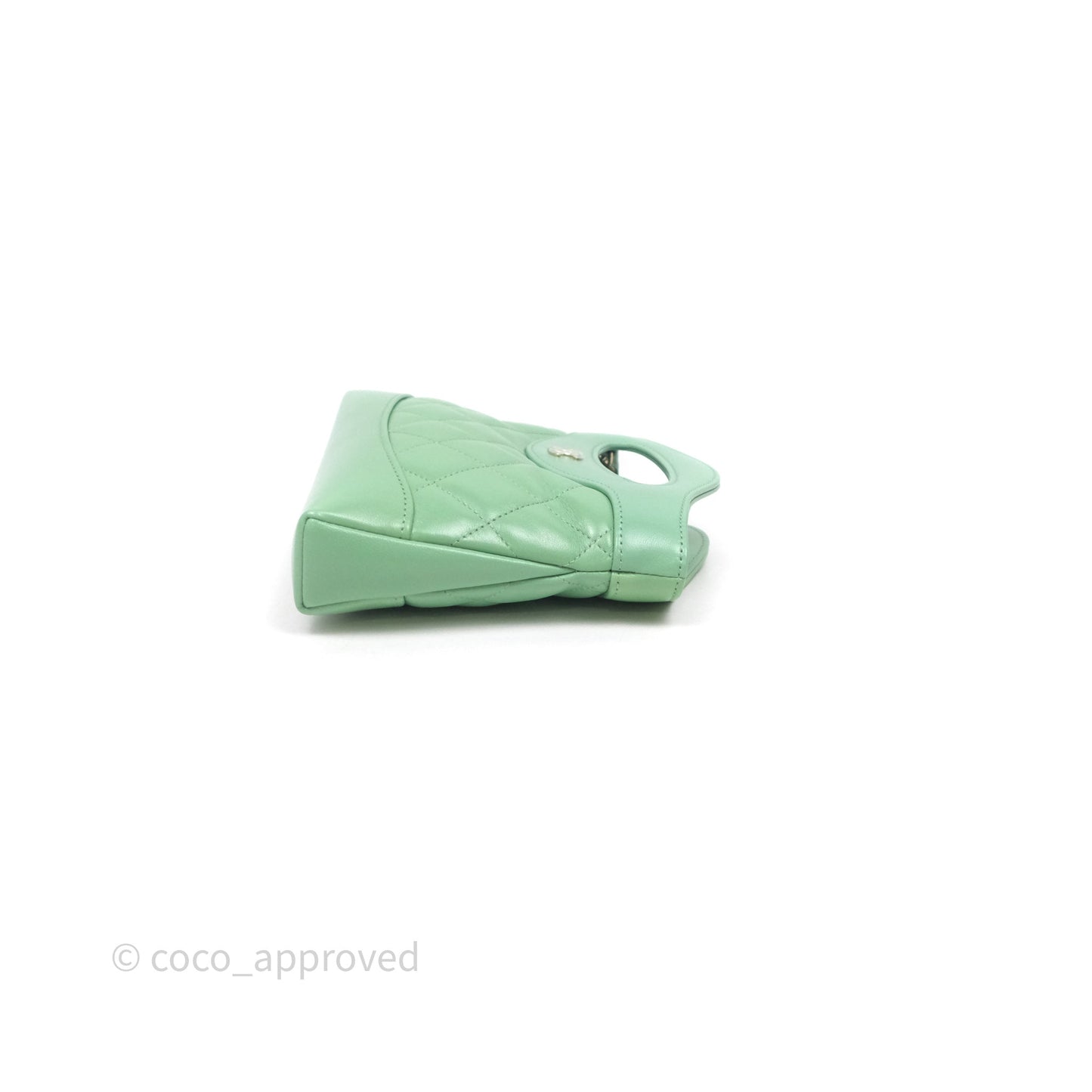 Chanel Nano 31 Green Shiny Lambskin Gold Hardware