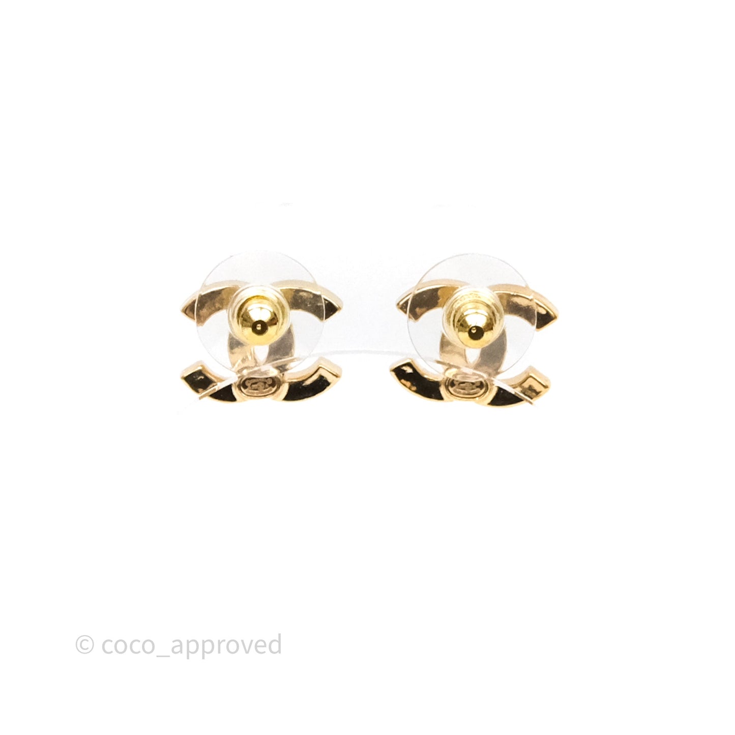 Chanel Crystal CC Earrings Gold Tone 25A