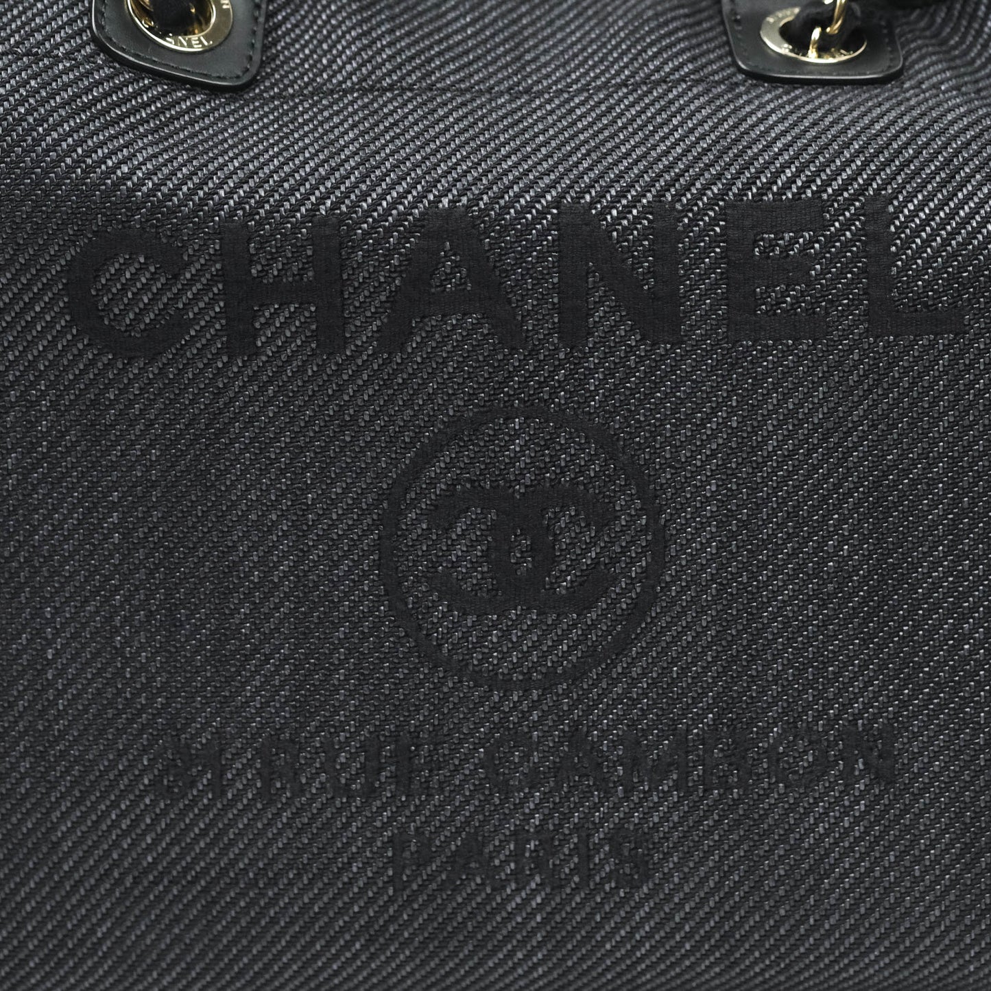 Chanel Large Deauville Charcoal Grey Canvas