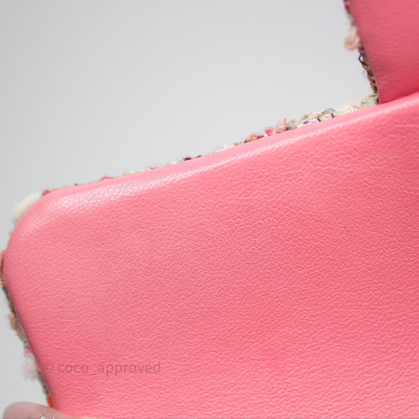 Chanel Mini Rectangular Flap Pink Tweed Braid Gold Hardware