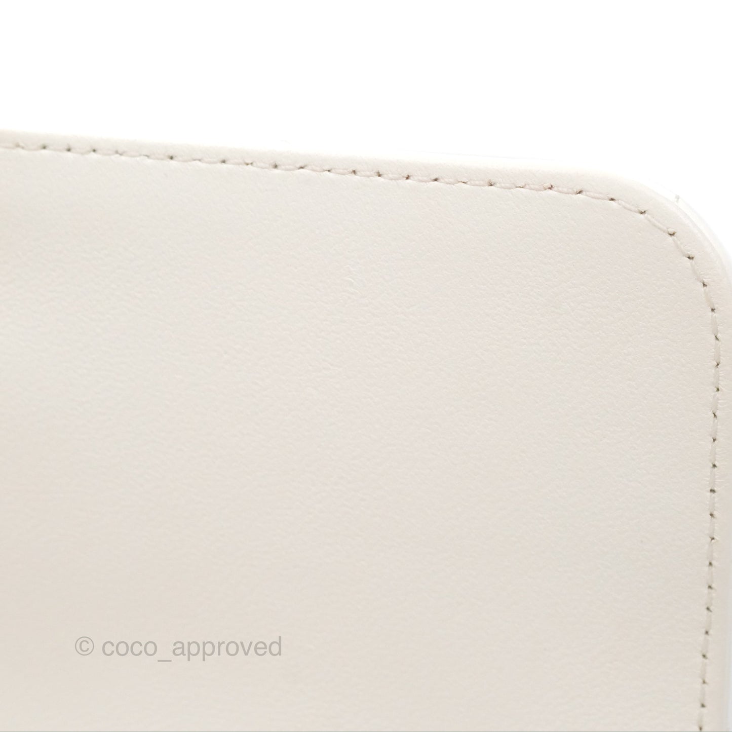Chanel Crystal Logo Handle Flap Bag White Lambskin 22S
