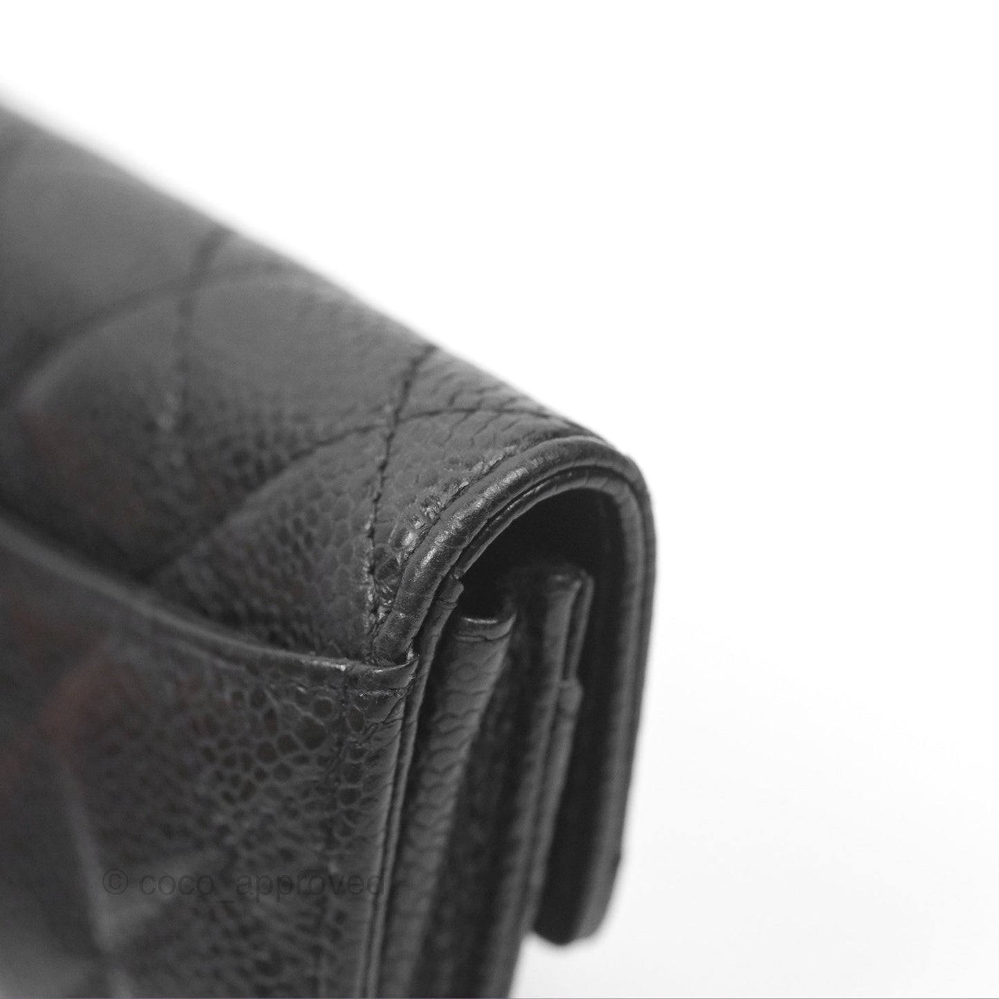 Chanel Quilted Flap Card Holder Black Caviar Gold Hardware