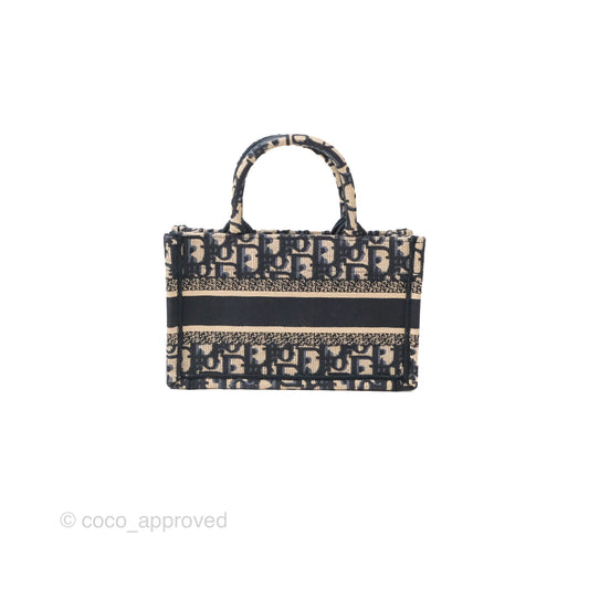 Dior Mini Book Tote With Strap Oblique Blue