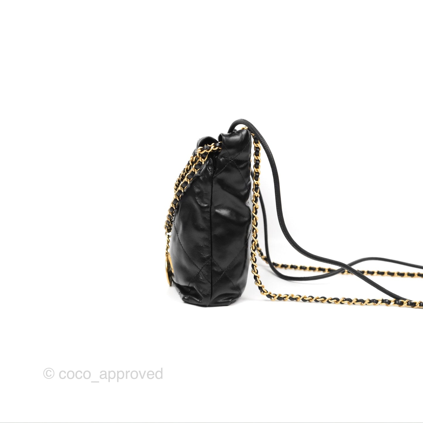 Chanel 22 Mini Bag Black Crumpled Calfskin