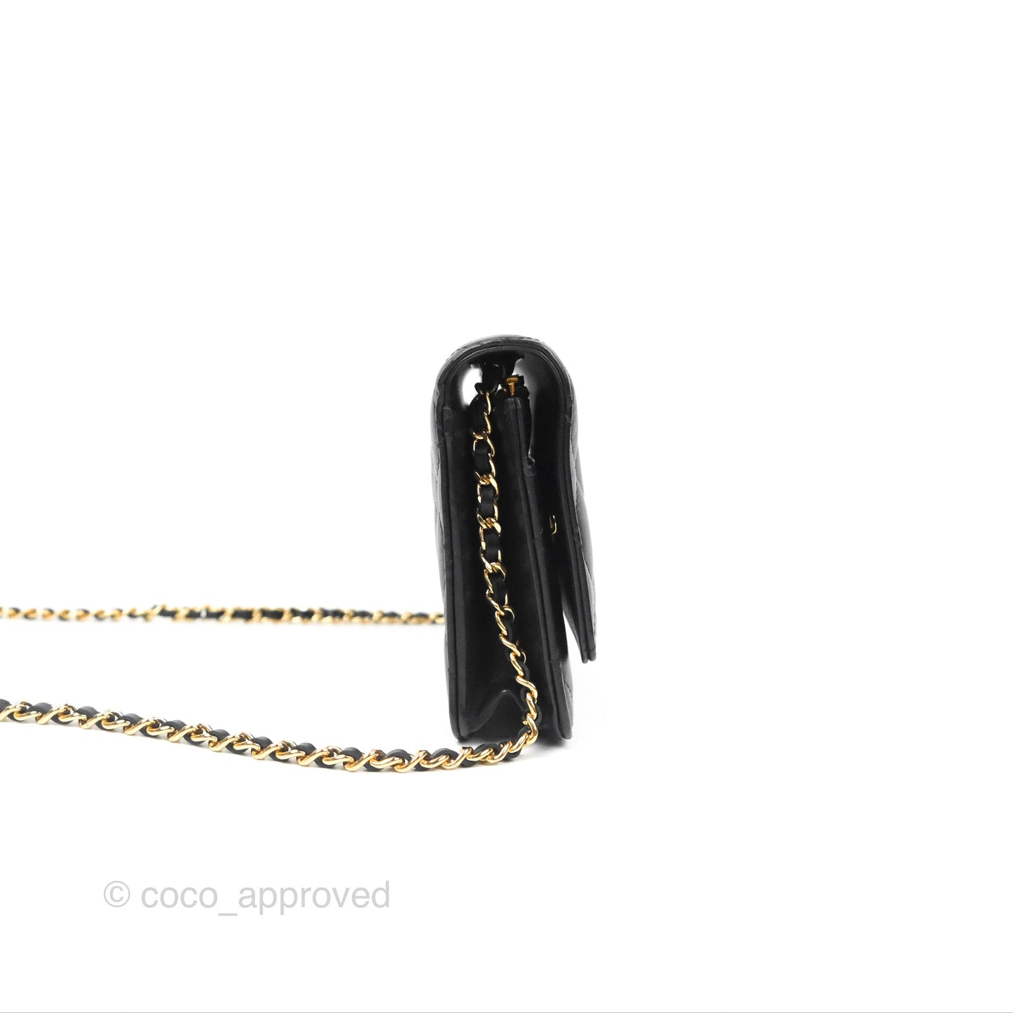 Chanel Quilted Classic WOC Black Lambskin Gold Hardware