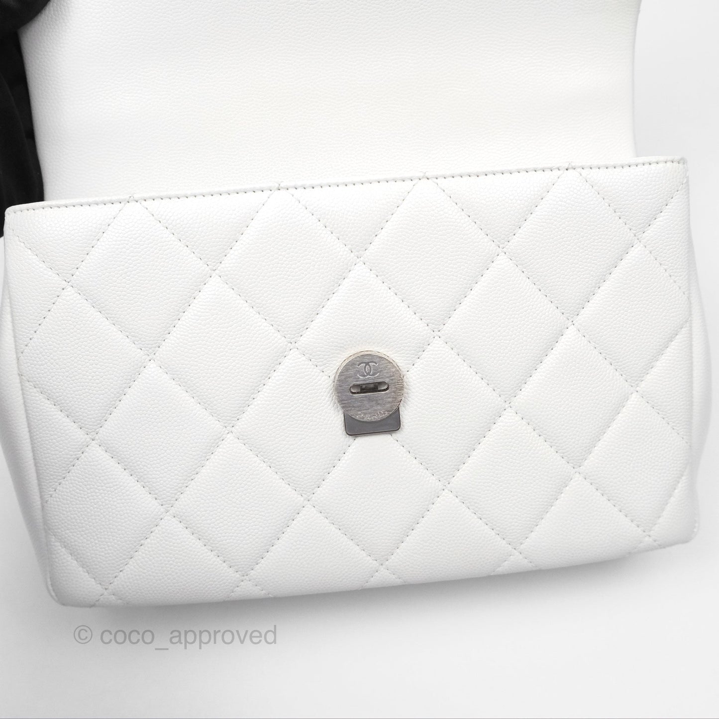 Chanel Quilted My Everything Medium Flap Bag White Caviar Incognito Hardware