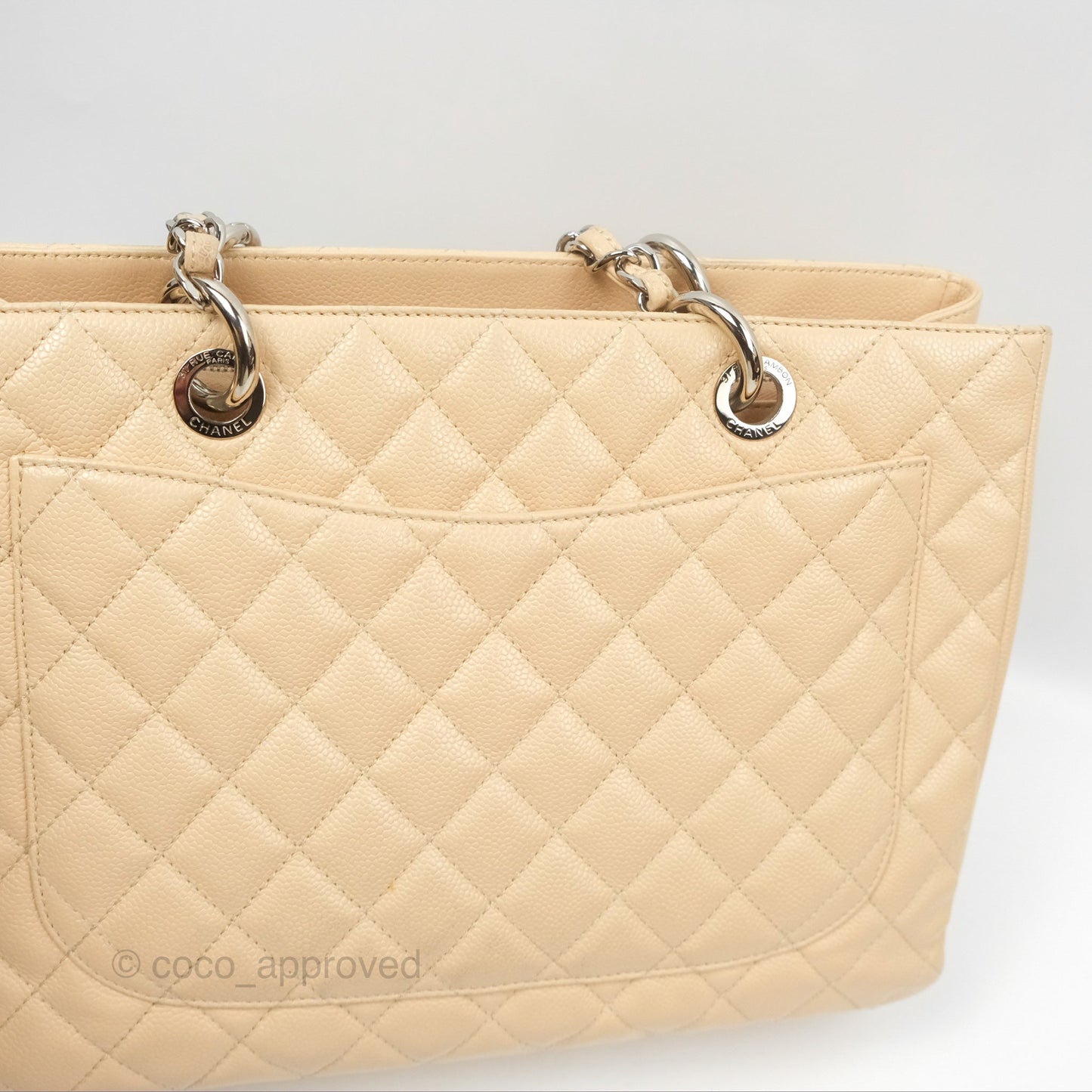 Chanel GST Beige Caviar Silver Hardware