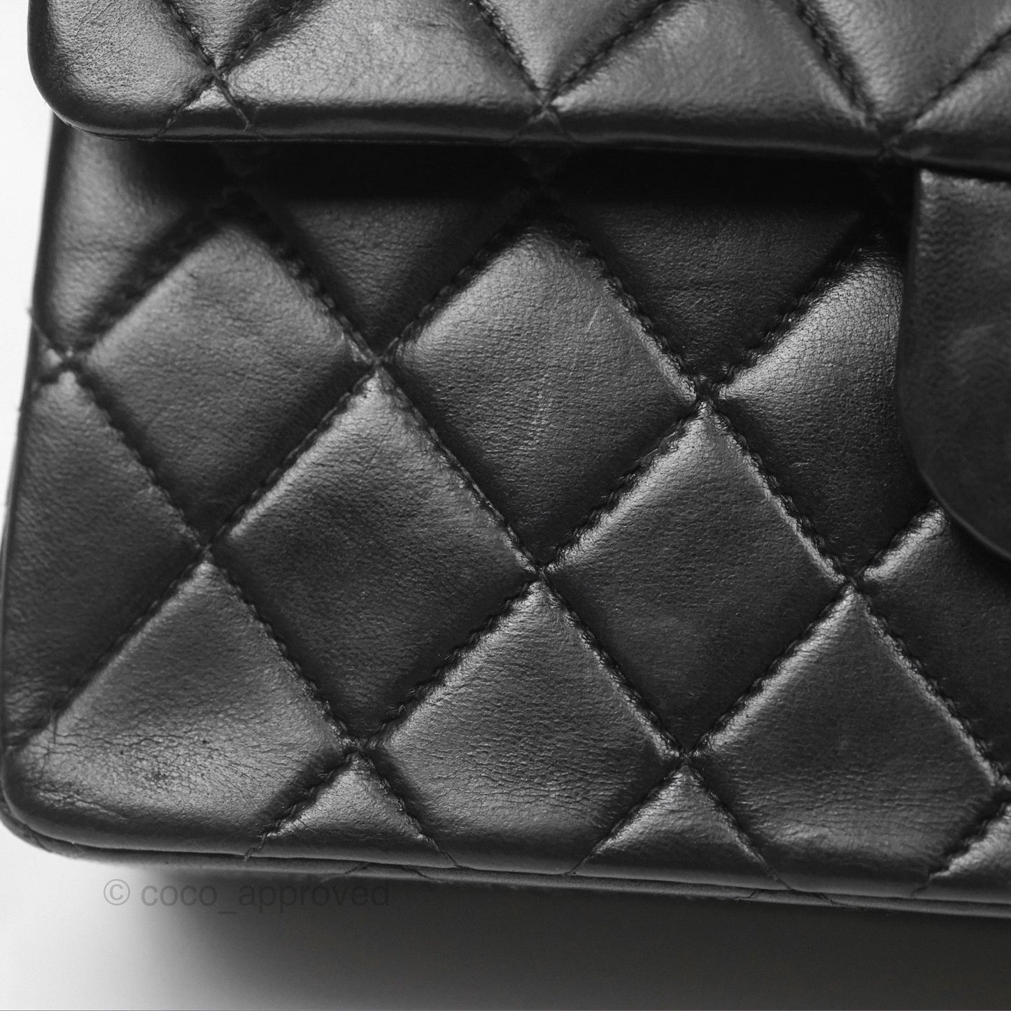 Chanel Vintage Small Classic Flap Black Lambskin Silver Hardware